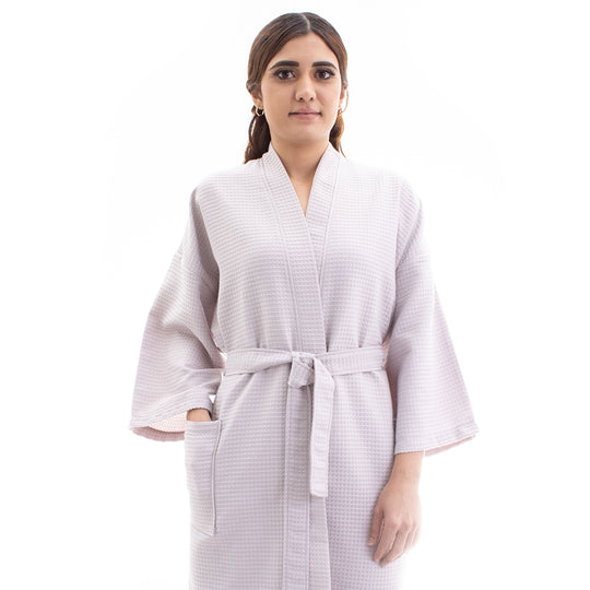 Bata de baño Wafle Gris