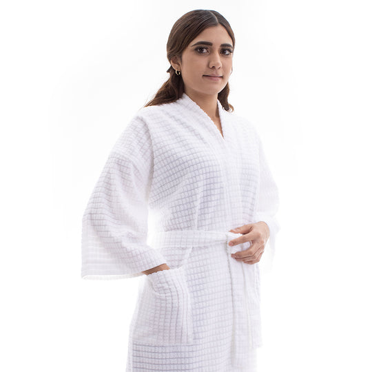 Bata de baño M.F. Rasurada Blanca